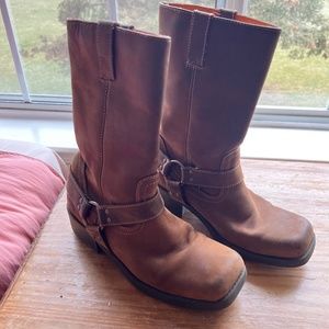 Frye Harness Kids Lil Harness Brown Leather Boots Size 4M